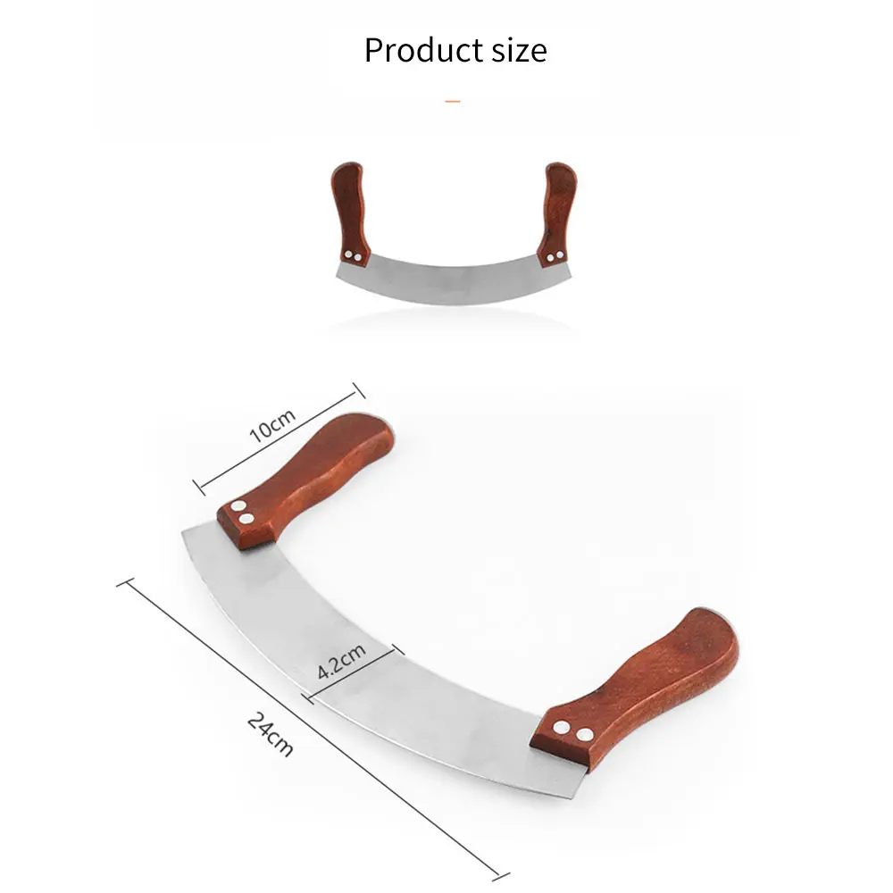 

Vegetable Pizza Herb Mezzaluna Cutter Slicer Chopper Blade Cutting Chopping Tool Baking Tool Patisserie Vegetable Cutter