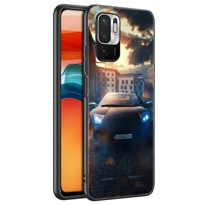 Cool Sports car Silicone Phone Case For Xiaomi Redmi Note 11 10 9 8 Pro 11T 10T 10S 9S 8T 9 9A 9C 9T Black Soft Cover Coque