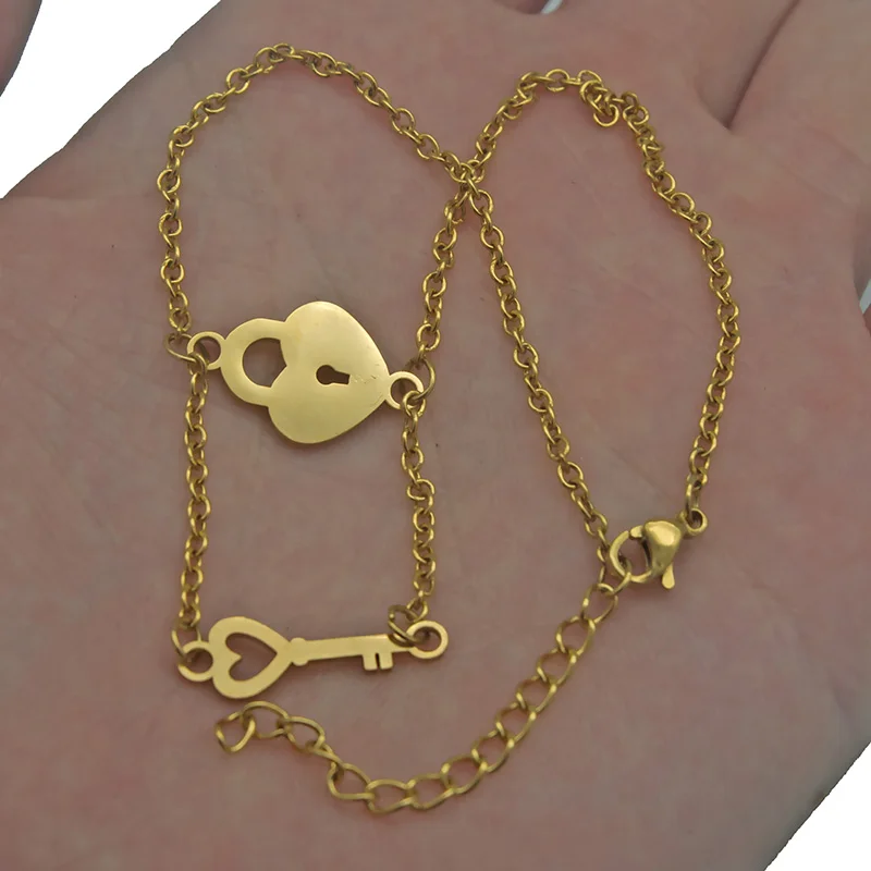 Подвески из нержавеющей стали с замком для влюбленных уникальные браслеты