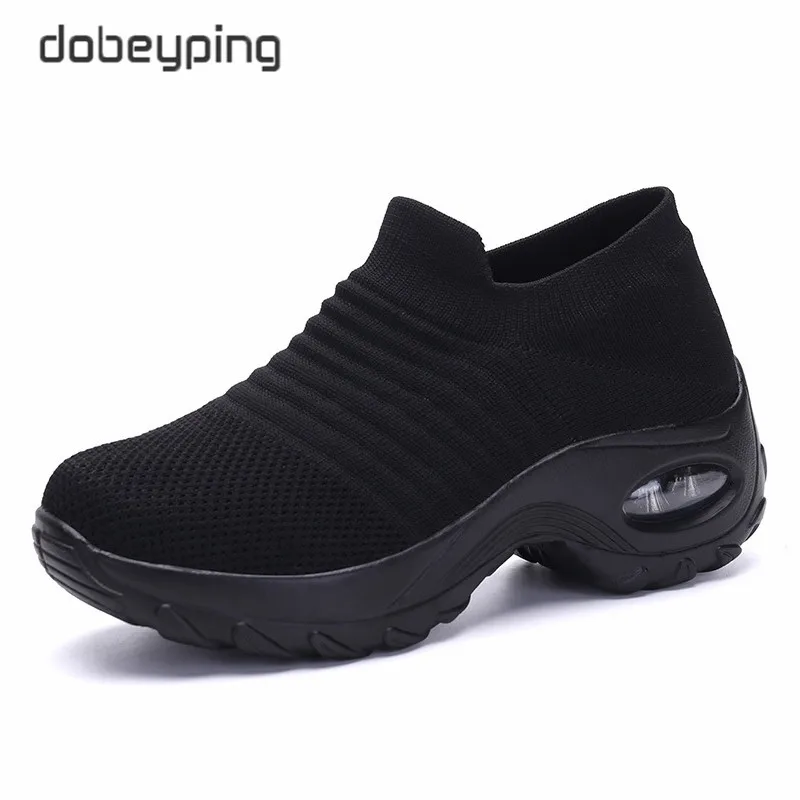 Spring Autumn Casual Slip On Women‘s Shoes Flat Platform Female Sock Sneakers New Comfortable Soft Sport Ladies Mesh Loafers