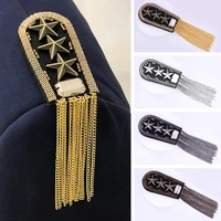 diy one piece breastpin tassels shoulder board epaulet metal patches for clothing qr 2557