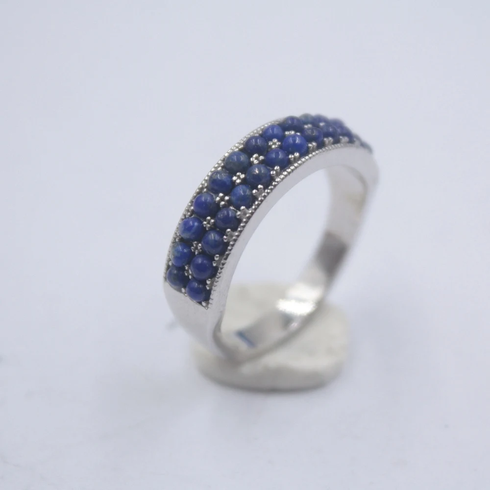 

Solid 925 Sterling Silver Ring The Widest 6mm Lapis Lazuli Ring