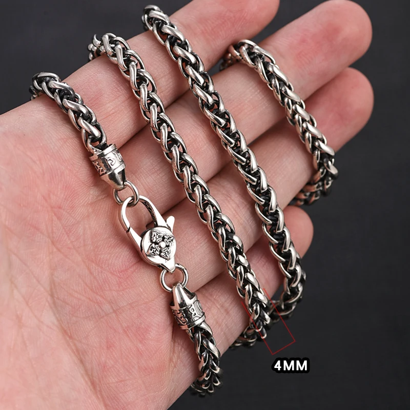 ZABRA Роскошные тяжелые цепи Сингапур реальные твердого 925 пробы серебра Таиланд