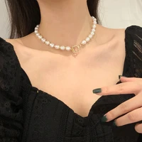 fashion jewelry white beads necklace hot selling sweet korean temperament simulated pearl necklace for lady girl gifts