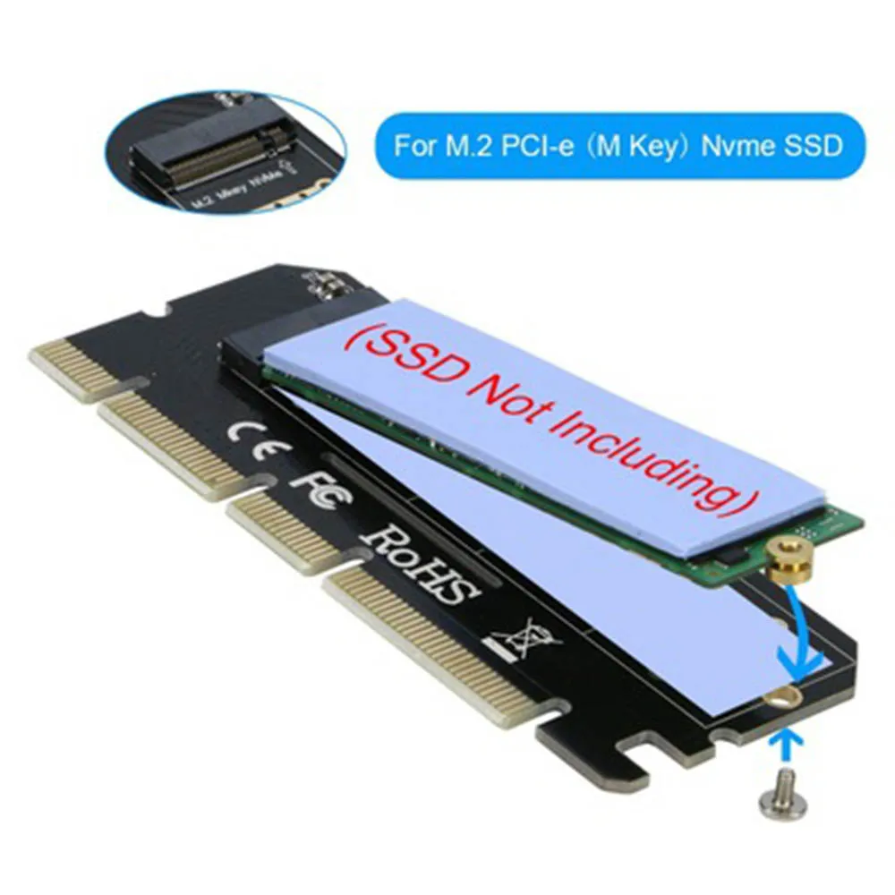 M.2 NVME PCIE для M2 адаптер Светодиодный Накопитель SSD с протоколом x16 карты расширения
