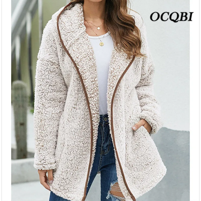 

Зимнее женское пальто Plus размеров 2019, модное повседневное пальто из искусственного меха, пальто из искусственного меха в Корейском стиле с ...