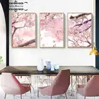Постер с изображением цветущего вишневого пейзажа, милая кошка, Картина на холсте, мультяшная японская интерьерная живопись для дома, настенное искусство, декоративная картина