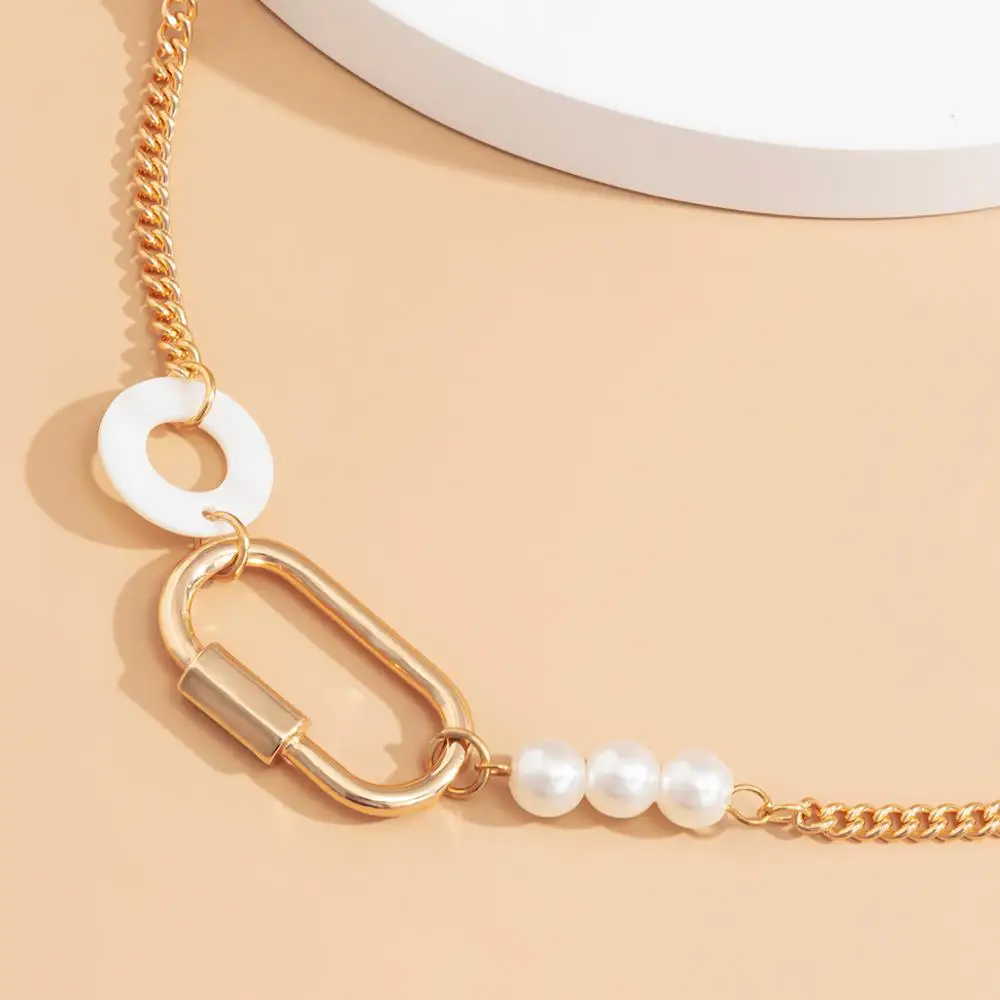 

Korean Simple Imitation Pearl Chain Choker Necklace Acrylic Acetic Acid Round Circle Necklaces Collar Collier for Women Jewelry