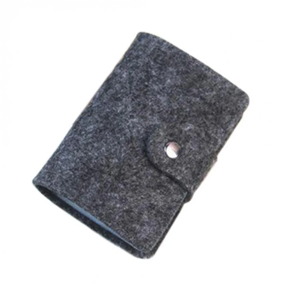 

24 Bit Retro Felt Women Pouch ID Credit Card Wallet Cash Holder Organizer Case Box Pocket Unisex ID Holders Package Organizer