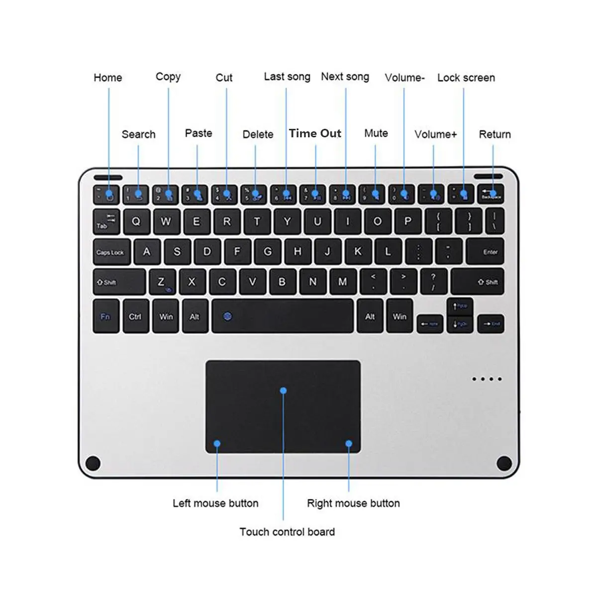 Новая беспроводная bluetooth-клавиатура с сенсорной панелью для iPad всех планшетов