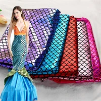 1 meterbag laser fish scale sequins fabric sewing mermaid costume stage dress pillow diy craft party decorations african fabric
