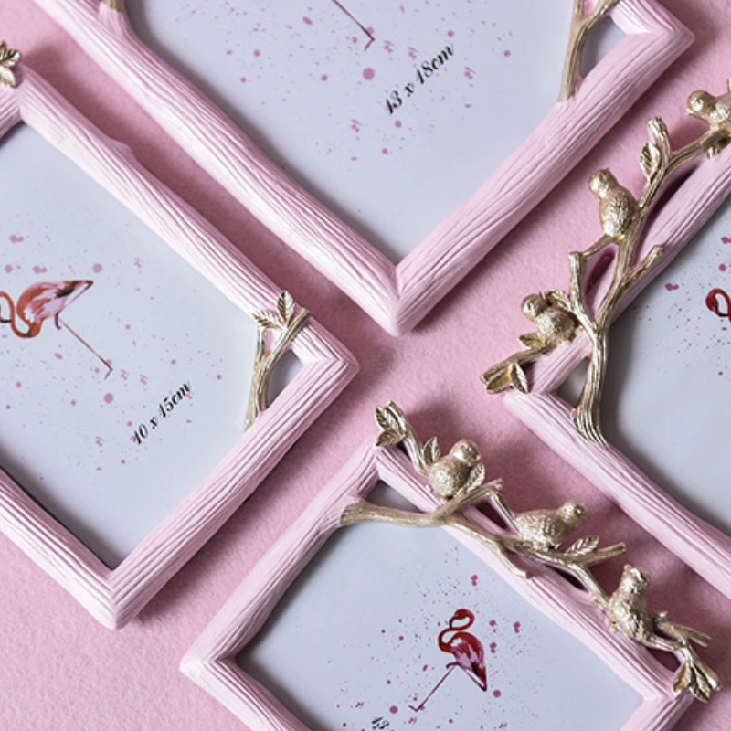 Современный минималистский смолы фоторамка птица Творческий Фламинго свадебная