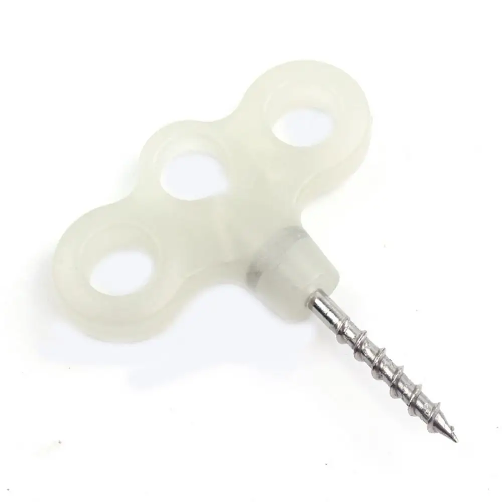 

40%HOT Outdoor Three Holes Camping Tent Stakes Peg Noctilucence Plastic Screw Spiral