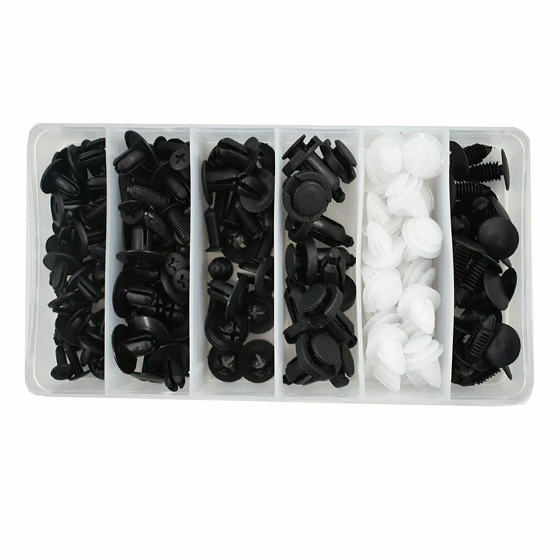 

100Pc Auto Car Fender Liner Fastener Bumper Interior Trim Retainer Push Clip Pin with 13Pc Auto Car Wrap Film Tools