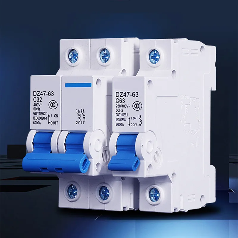 DZ47-63 1P 2P 3P 4pole C32A миниатюрный автоматический выключатель DZ47 60Hz 10A 16A 20A 25A 40A 63A 80A 100A