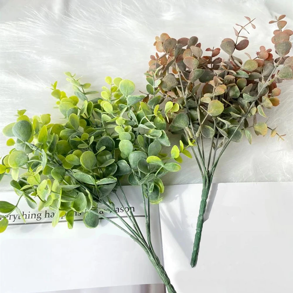 

Листья эвкалипта в стиле ретро, шелковые искусственные листья, ветка, свадебные декоративные цветы, венки, украшения «сделай сам» для дома и...