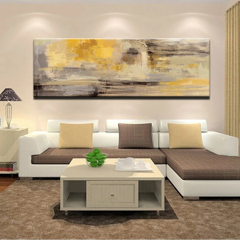 Abstract Golden Yellow Oil Painting on Canvas Posters and Print Modern Scandinavian Wall Art Pictures Living Room Cuadros Decor | Дом и сад