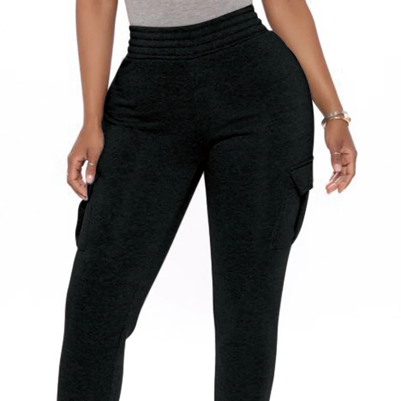 

Однотонные брюки-султанки с несколькими карманами и эластичной резинкой на талии, брюки-карандаш, брюки-султанки, 2021