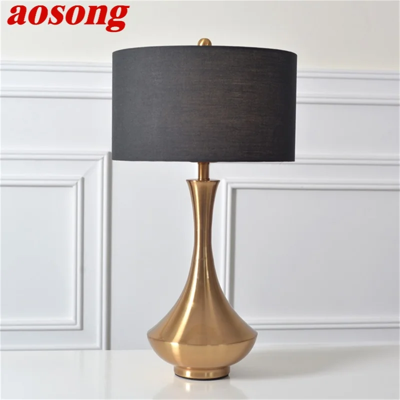 

AOSONG Bronze Table Lamp Contemporary LED Creative Decorative Desk Lights for Home Bedside