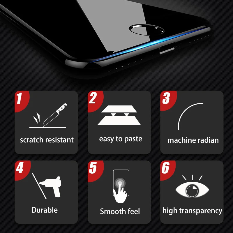 

3PCS Curved Full Cover Protective Glass On The For iPhone 7 8 6S Plus Tempered Screen Protector iPhone 8 7 6 SE 2020 Glass Film