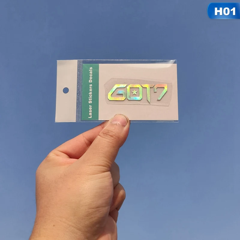 Ослепительная лазерная наклейка Kpop GOT7 для коллекции фанатов наклейки с именем