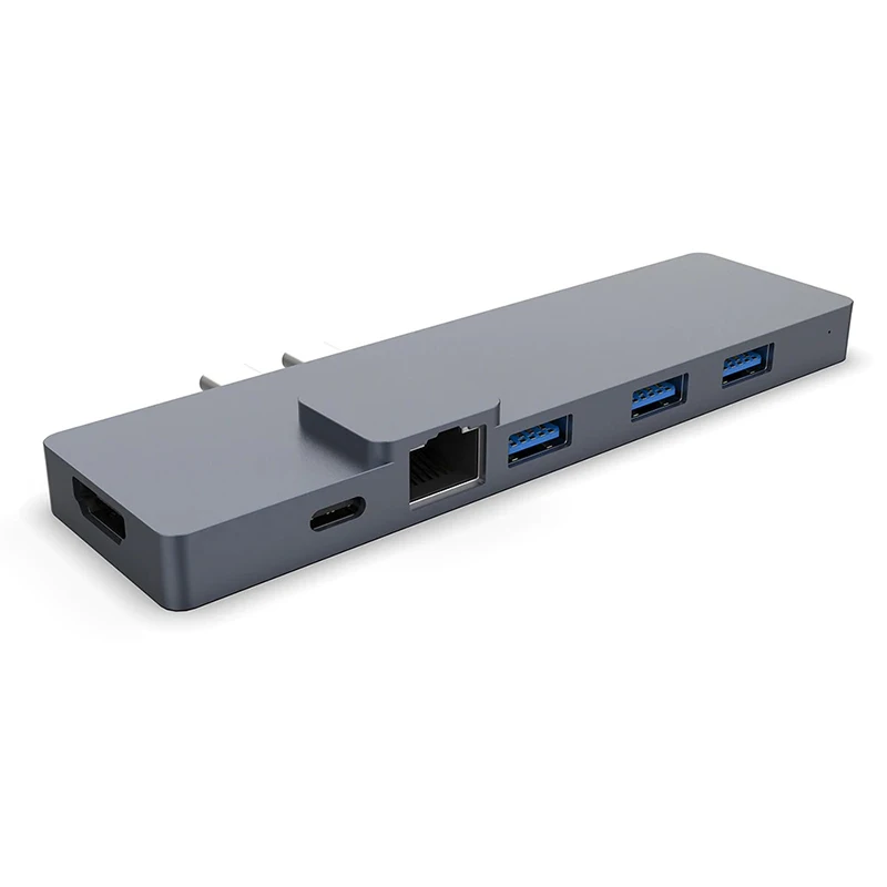 

USB 3.0 Type C Hub Dual USB-C To HDMI-compatible RJ45 TF SD Reader USB 3.0 Docking Station For MacBook Pro Air USB C Type-C HUB