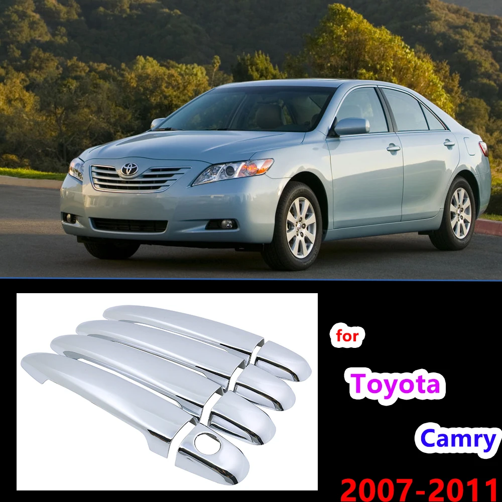 

Chrome Handles Cover Trim for Toyota Camry XV40 2007 2008 2009 2010 2011 Catch Cap Car Accessories Stickers Auto Styling Handle