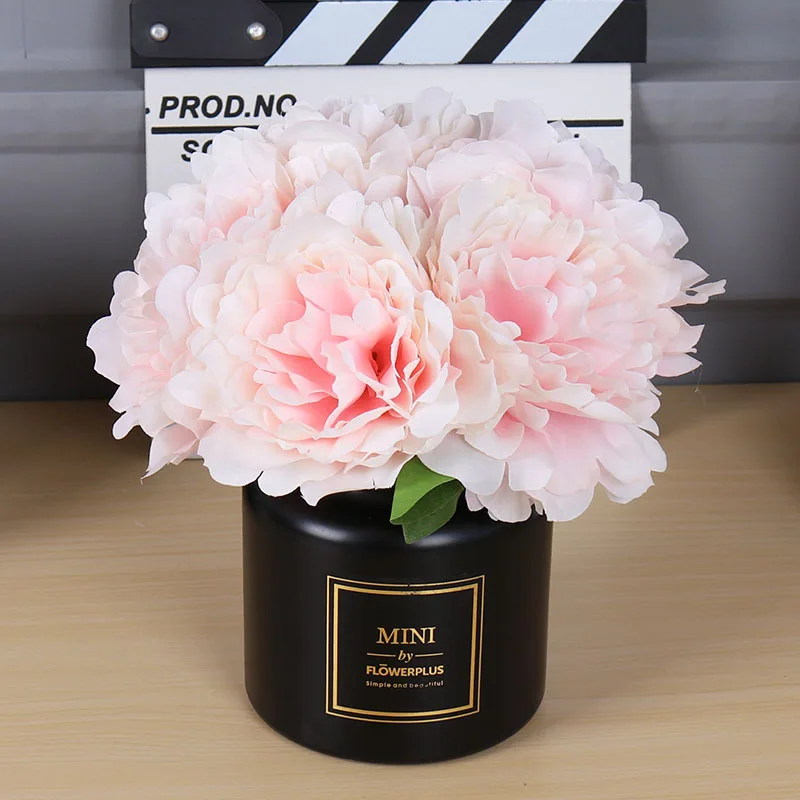 

Beautiful Rose Peony Artificial Silk Flowers Small Bouquet Flores Home Party Spring Wedding Decoration Fake Flower