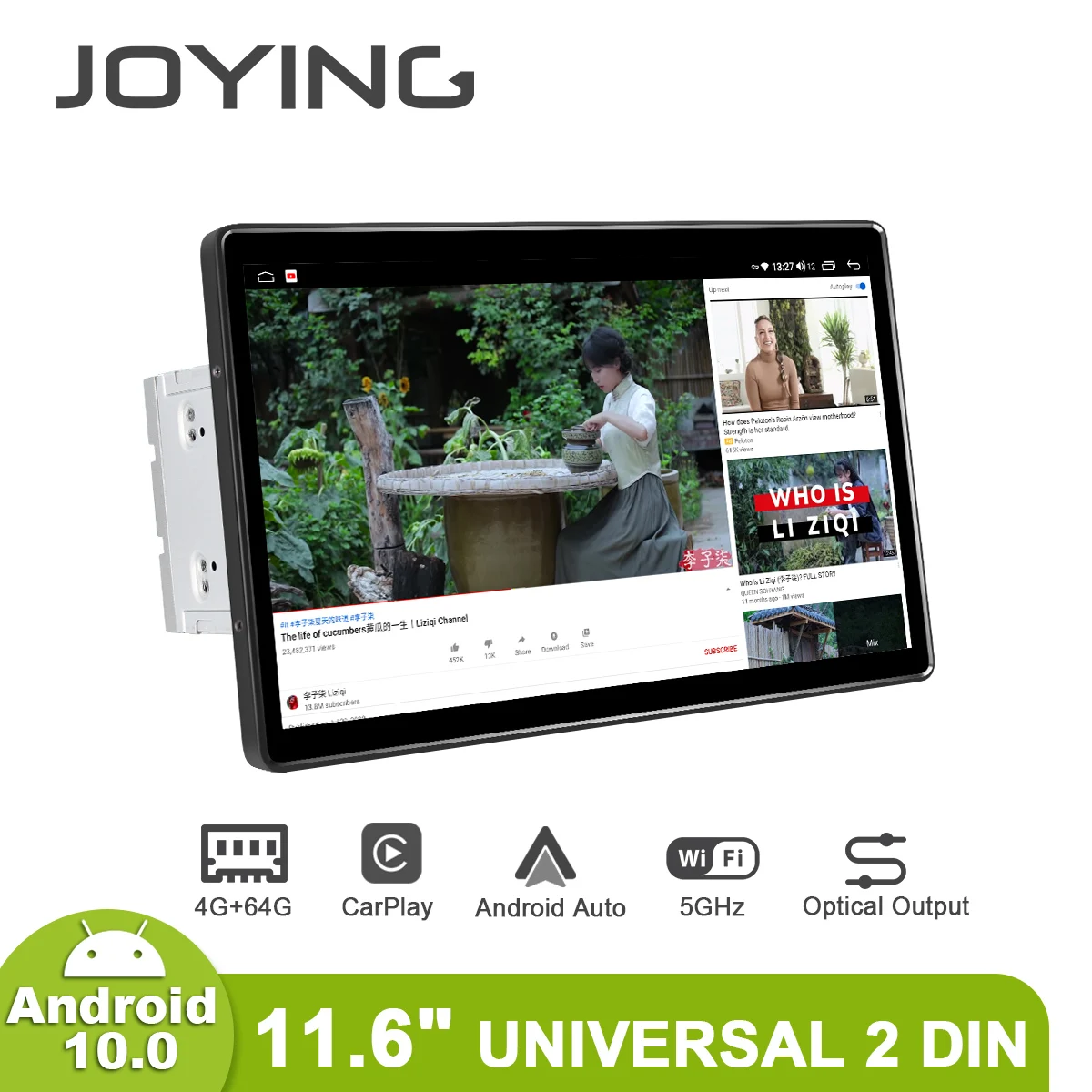 구매 Joying-11.6 인치 2 Din 안드로이드 10 자동차 네비 시스템, 6GB 128GB 범용 테이프 레코더 안드로이드 자동 무선 카플레이 솜