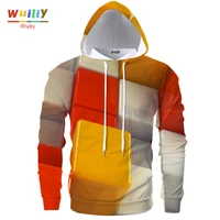 mens orange block hoodies 3d pattern sweatshirt geometry graphic hooded long sleeve tops la hip hop casual clothes womenmen