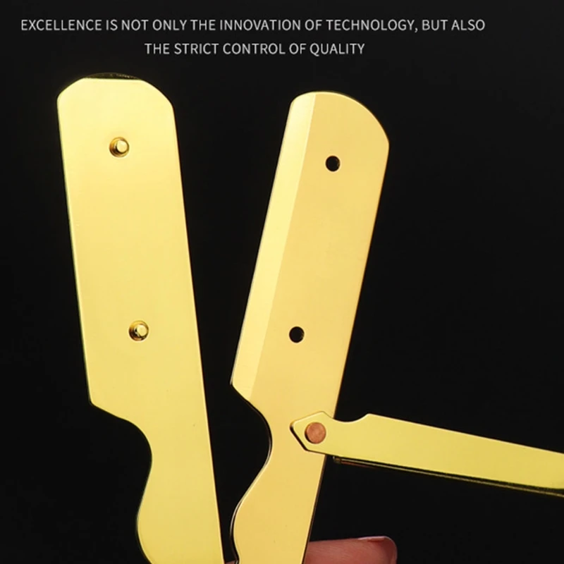 Складная прямая бритва из нержавеющей стали с одним краем без лезвия инструмент