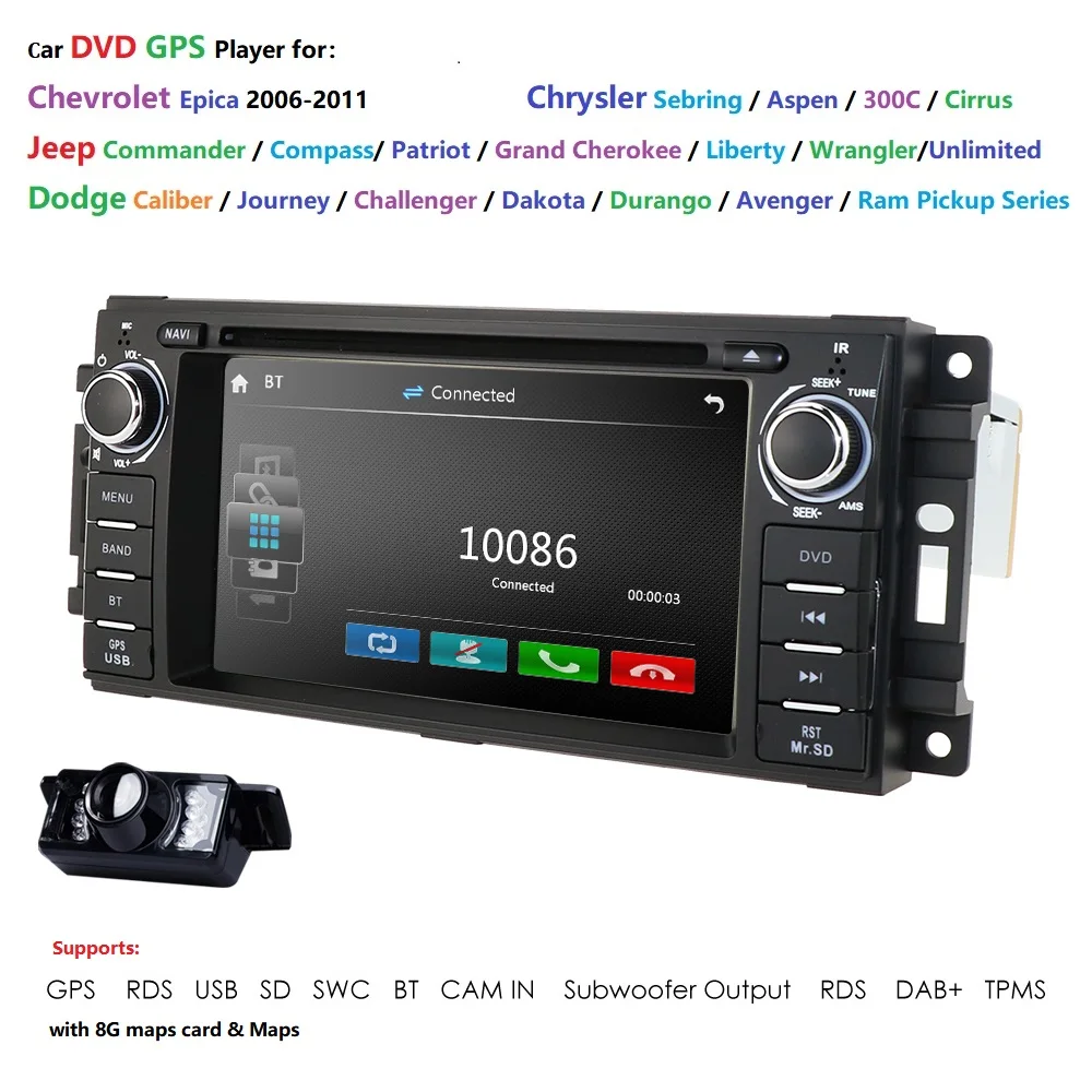 1 Din автомобильный dvd плеер для jeep Grand Cherokee Chrysler 300 компас Chevrolet Epica Dodge ram Wrangler