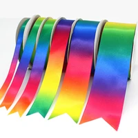 3mlot gradual rainbow stripes grosgrain ribbon gift wrapping bouquet packing supplies christmas party decoration materials