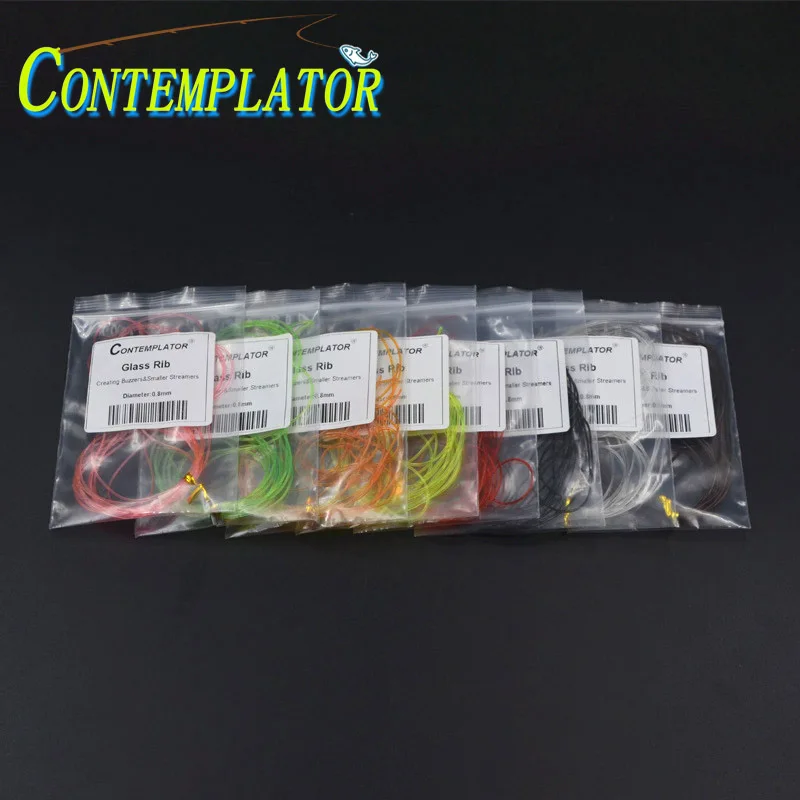 1.0mm/0.8mm 3meters Fly Tying Nymph Glass Rib Flies Body Material 8colors Round Magic V-rib Wrapping Bigger Buzzers | Спорт и