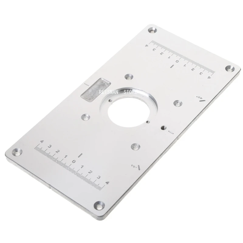 

Aluminum Router Table Insert Plate w/ 4 Rings For Woodworking Benches Router Table Plate