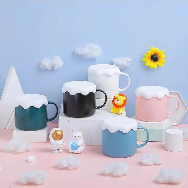 

Керамическая кофейная чашка с крышкой и ложкой, 480 мл