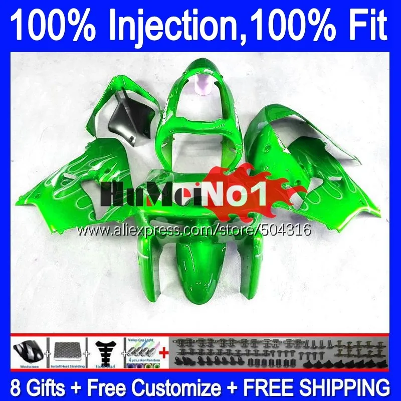 

Injection Body For KAWASAKI NINJA ZX 9R 900CC 9 R 83MC.118 ZX-9R ZX9R 98 99 00 01 ZX9 R 1998 1999 2000 2001 Fairing top green