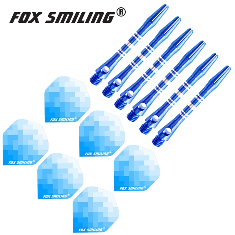Лисицы Smiling 41 мм алюминиевый дротик валы и дартс набор для полетов Dardos перо листья