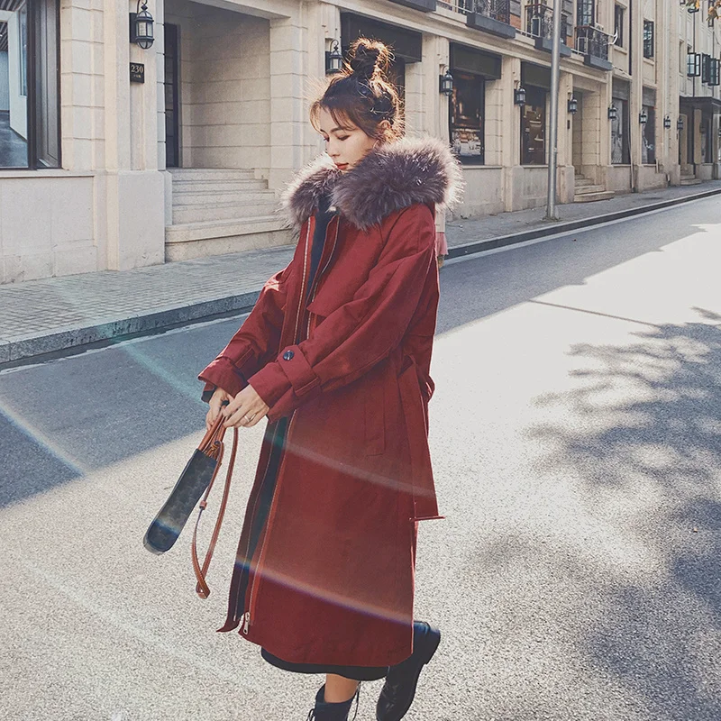 В наличии! Утолщенная длинная парка из 2021 кроличьего меха | Женская одежда