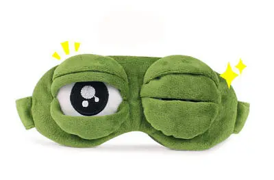 Soft Plush Sleeping Eye Mask Travel Sad Frog Padded Rest Aid 3D Blindfold Kid Adult Patch Relax Massager | Дом и сад