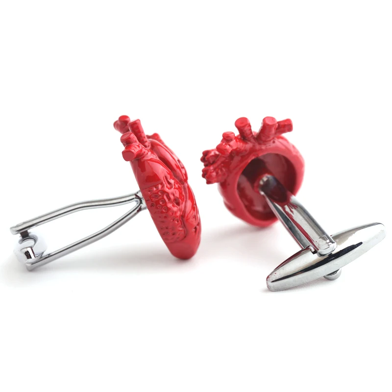 Мужские Запонки с сердечками красные запонки опт и розница Новое поступление