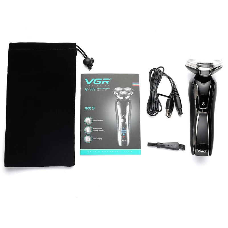 Мужская перезаряжаемая электробритва водонепроницаемая для влажного и сухого