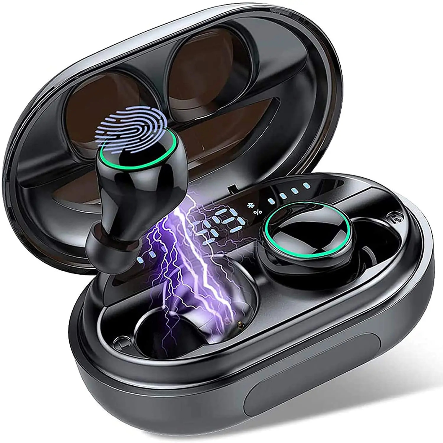 

Donerton Wireless Earbuds, Bluetooth 5.0 Headphones IP8 Waterproof Earbuds, 80 Playtime, in Ear Earphones with Mic, Deep Bass