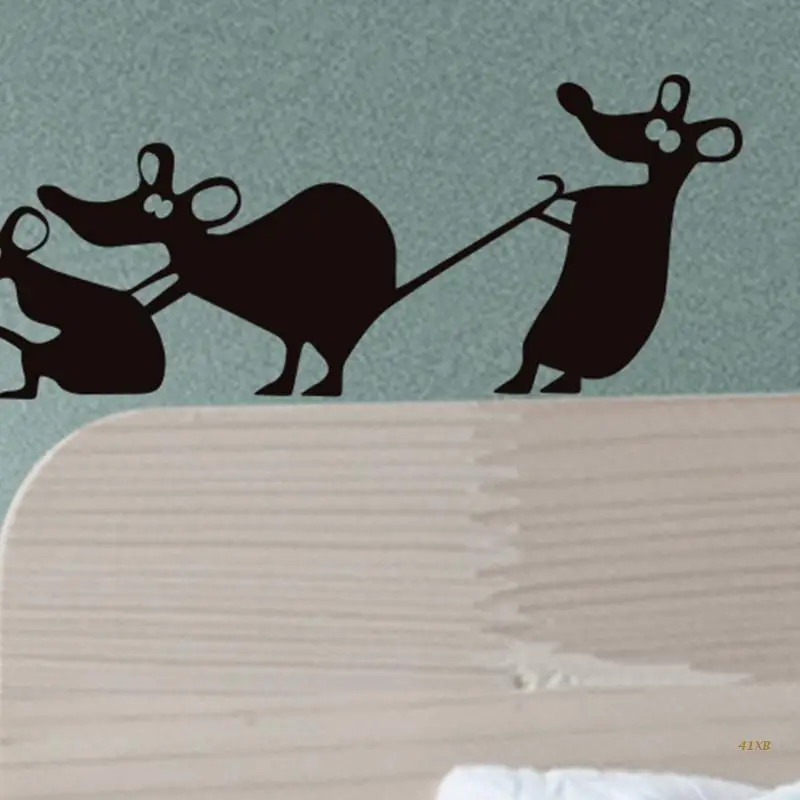 41XB Stickers Wallpaper Funny Climbing Cheese Mice Light Switch Mural Decal PVC Wall Art Poster Living Room House Decoration |