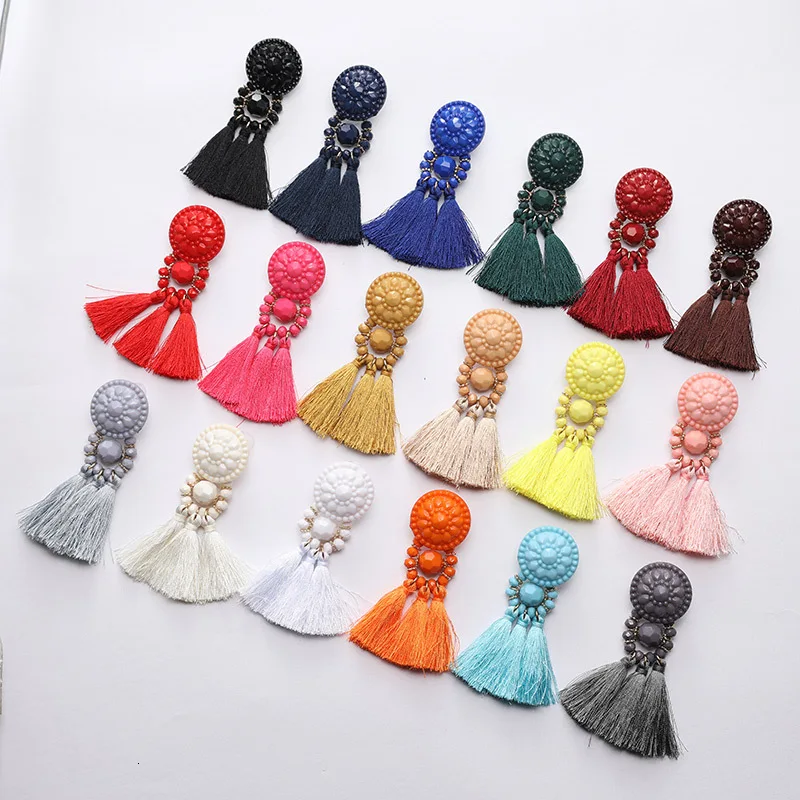 Серьги с кисточками JOUVAL женские массивные ювелирные изделия для женщин модные