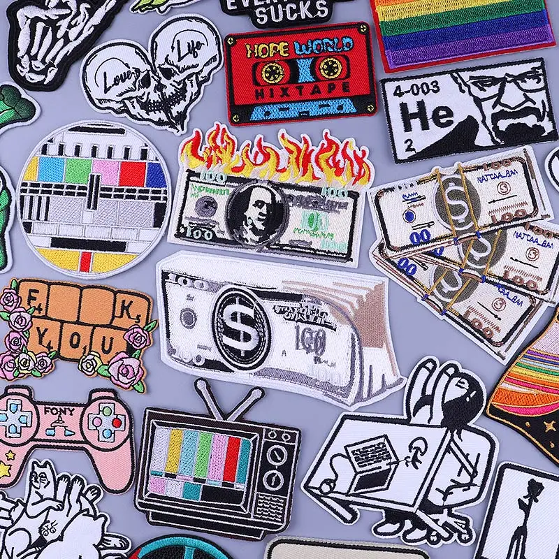 Money On нашивка в форме огня нашивки для одежды аппликация шитья курток полосы