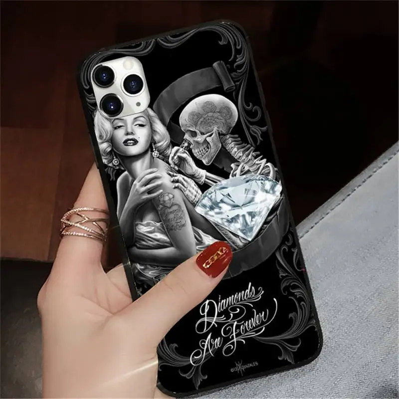 

Sexy star marylin monroe tatooe girl Phone Case for iPhone 11 12 pro XS MAX 8 7 6 6S Plus X 5S SE 2020 XR