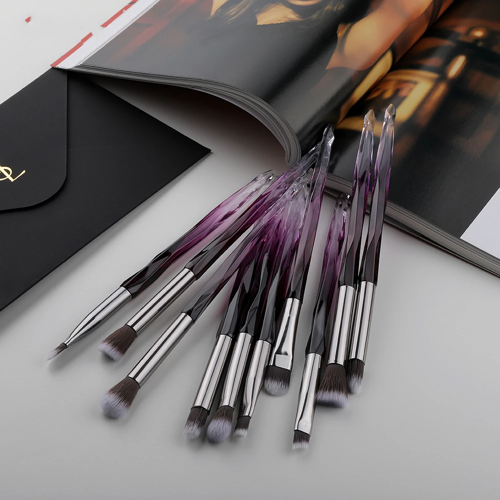 Горячая 10 ваших кистей для глаз мини макияж брошь инкрустированная бриллиантом