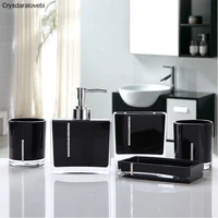 acrylic bath series bathroom set accessory eco friendly square and round crystal diamond soap dish cups lotion bottle