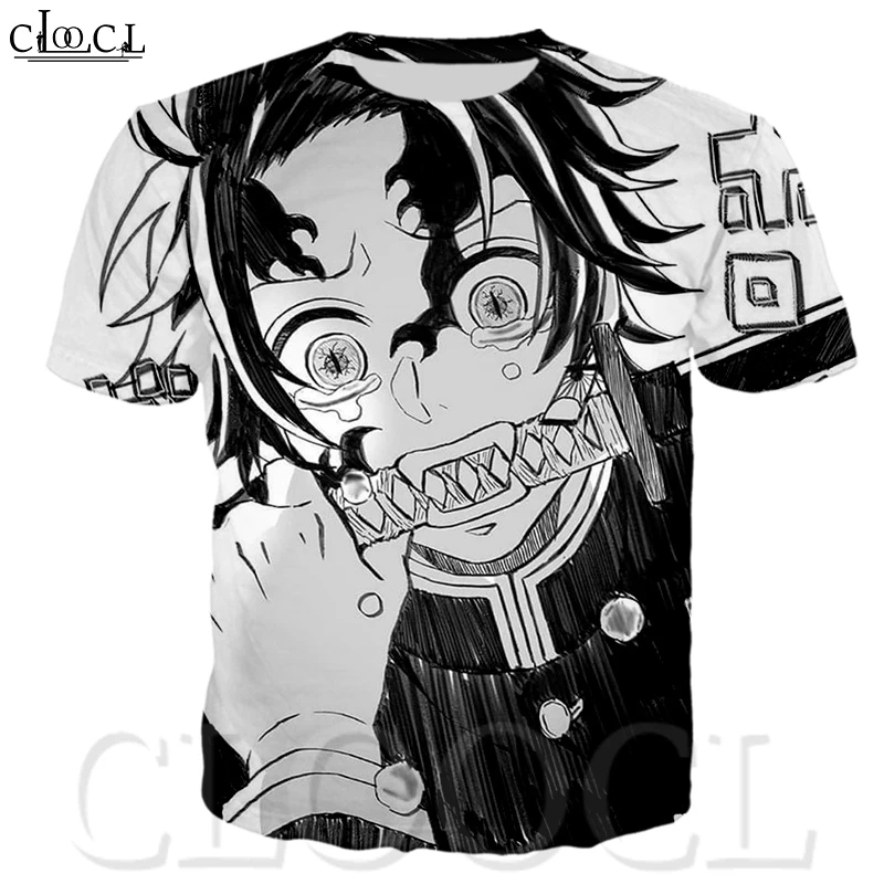 Футболка CLOOCL Kimetsu No Yaiba Kamado Tanjirou Повседневная футболка с круглым вырезом и